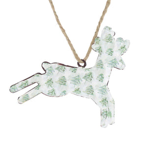 Metal Deer Ornament w/Print