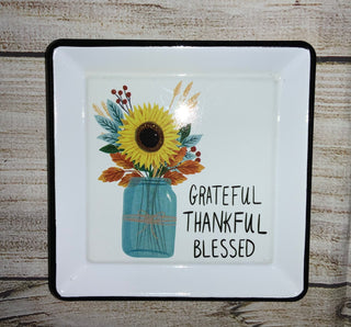 Grateful Thankful Blessed Trinket Dish