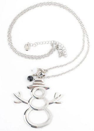 Marie Snowman Beaded Pendant Necklace