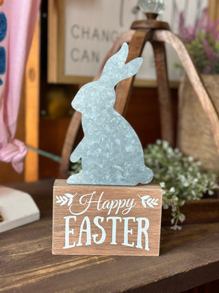 Metal & Wood Easter Spring Sign