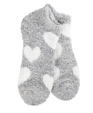 World's Softest Socks Cozy Low Heart Silver