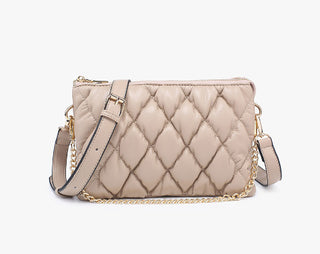 Jen & Co Izzy Puffer Quilted Crossbody Parchment M2056PFR