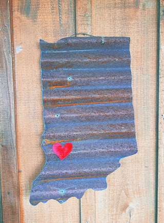 Corrugated Metal State Decor Indiana