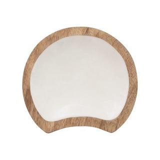 Mango Wood Spoon Rest w/ Enameled Interior