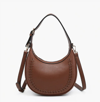 Jen & Co Tristan Whipstitch Shoulder Bag Brown M2614
