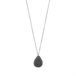 Whispers Silver Studded Teardrop Necklace WN004267