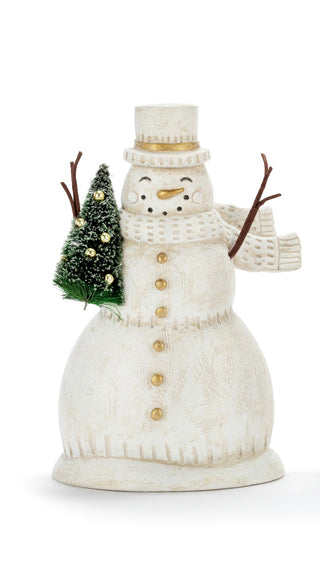 Paper Pulp Snowman w/Tree