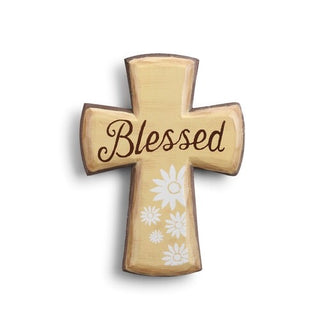 Blessed Cross Wooden Magnetic Token