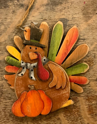 Wood Harvest Ornament, 5.2”H