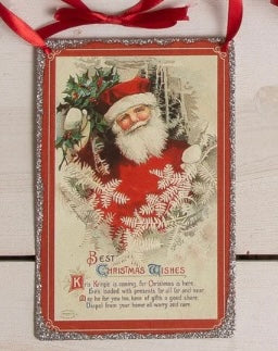 Vintage Santa Postcard Ornament Style 4