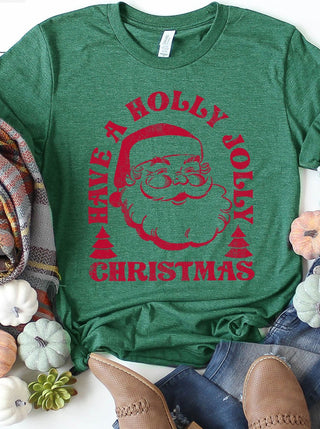 Holly Jolly Christmas Santa Tee