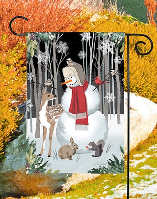 Nature Sings Snowman Garden Flag