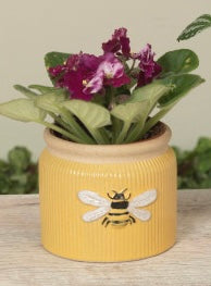 Ceramic Bee Design Planter Yellow