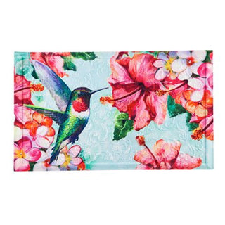 Hummingbird & Hibiscus Embossed Floor Mat