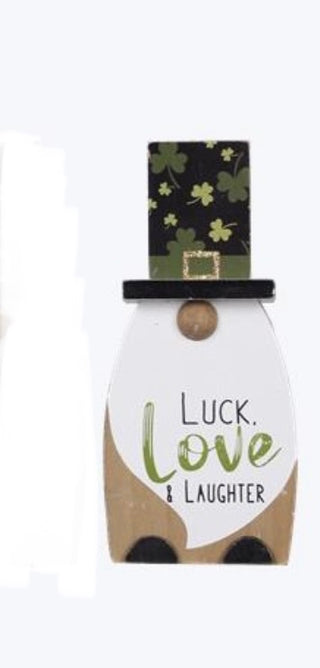 Wood Leprechaun Block Sign