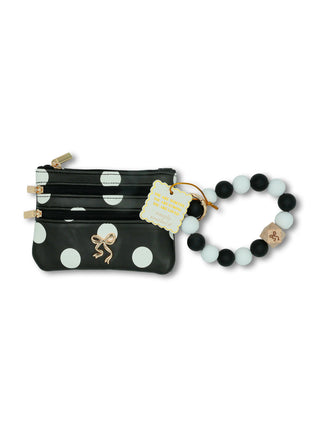 Simply Southern Bead Bangle Wallet White Dot