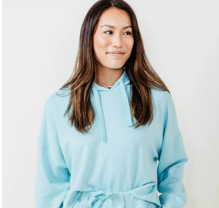 Simply Southern Cropped Hoodie Sea Blue XXL