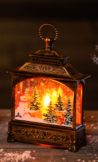 LED Lantern w/Winter Scene