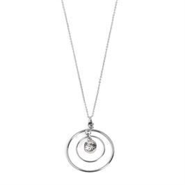Whisper Silver Double Circle w/Stone Necklace WN004279