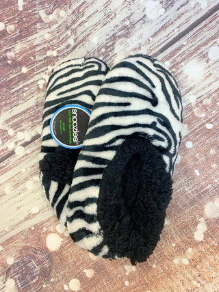Snoozies Zebra Slippers