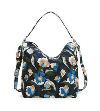 Vera Bradley Performance Twill Oversized Hobo Shoulder Bag Immersed Blooms