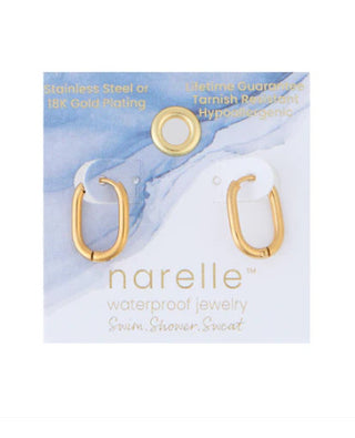 Howard's Narelle Waterproof Oval Huggie Hoop Earrings Gold