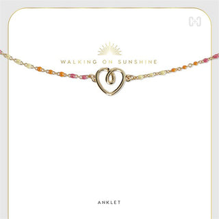 Coco+Carmen Rainbow Charm Anklet Heart