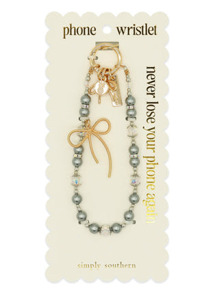Simply Southern Phone Wristlet Pearl Grey
