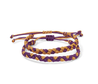 My Fun Colors Team Color Braided Bracelet Purple & Gold Set of 2