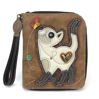 Chala Zip Around Wallet Slim Cat Brown 839