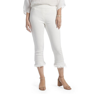 Coco & Carmen OMG Straight Leg Fringe Capri White