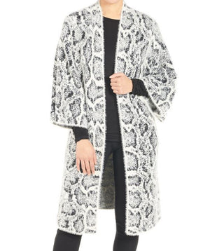 Coco + Carmen Exotica Cardigan Sweater White and Black 2139044