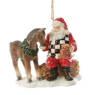 Santa w/Foal Ornament