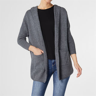 Coco + Carmen Charcoal Gretchen Hooded Cardigan
