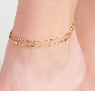 Howard's Waterproof Dainty Bar Anklet Gold