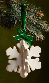 Mudpie Snowflake Ceramic Ornament