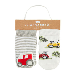 Mudpie Farm Rattle Toe Socks Red Tractor