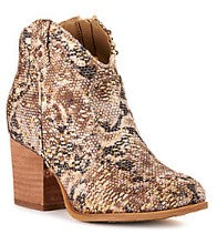 Very G HiJack Snake Skin Booties Tan