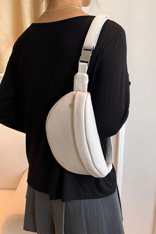 Zenana Vegan Leather Sling Fanny Bag Off White