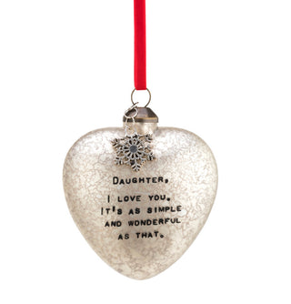 Dear Your Daughter Glass Heart Ornament