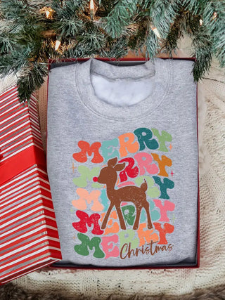 MidWest Tees Merry Christmas Rudolph Crewneck