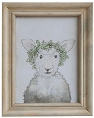 Wood Frame Wall Art w/ Animal