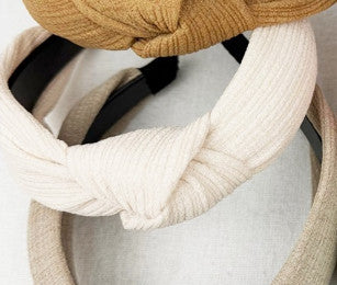 Love and Repeat Solid Knotted Headband Cream