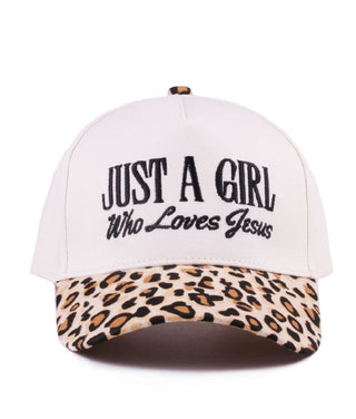 Zenana Just A Girl Who Loves Jesus Canvas Cap Leopard