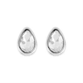 Whispers Silver Clear Tear Drop Earrings WN002077