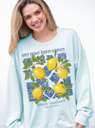 Simply Southern Lemon Crewneck Mint