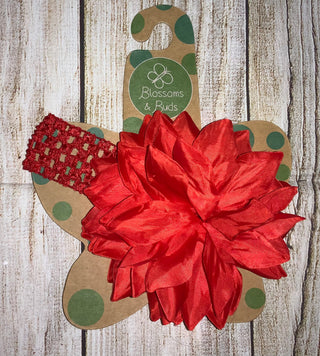 Blossoms & Buds Red Flower Headband