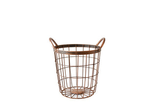 Antique Copper Finish Wire Basket
