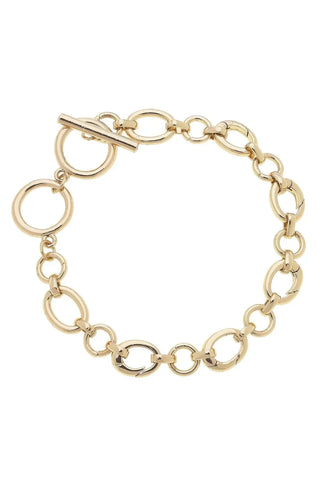 Canvas Style Sasha toggle charm bracelet base in shiny gold