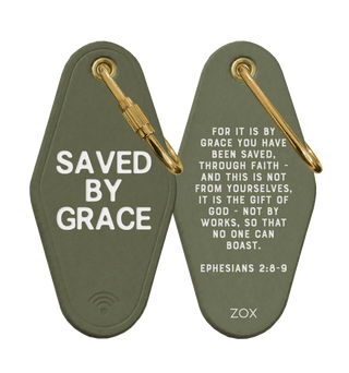 Zox Saved By Grace Bible Verse Keychain